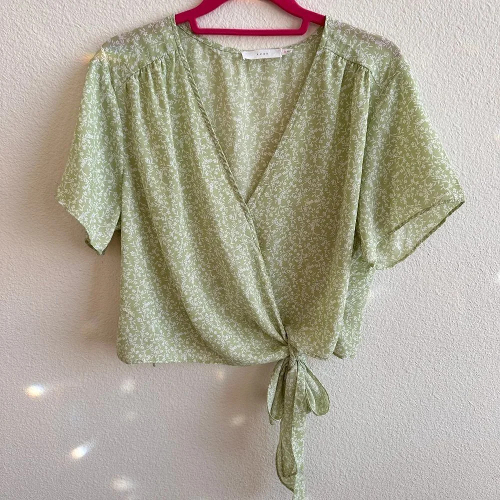 Lush Wrap Front Top in Sage Green - Size XL - NWOT